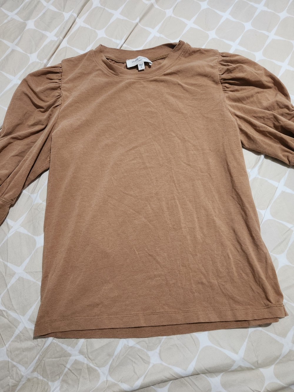 Habitual Puff Sleeve Tee - Camel Brown